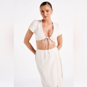 NWT Meshki Fatima Linen Crop Top